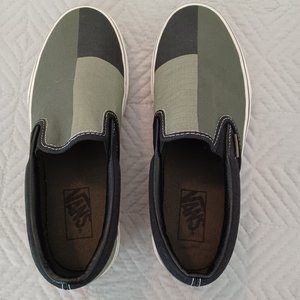 Vans Classic Slip On Patchwork Green/Black Shoes Womens 8